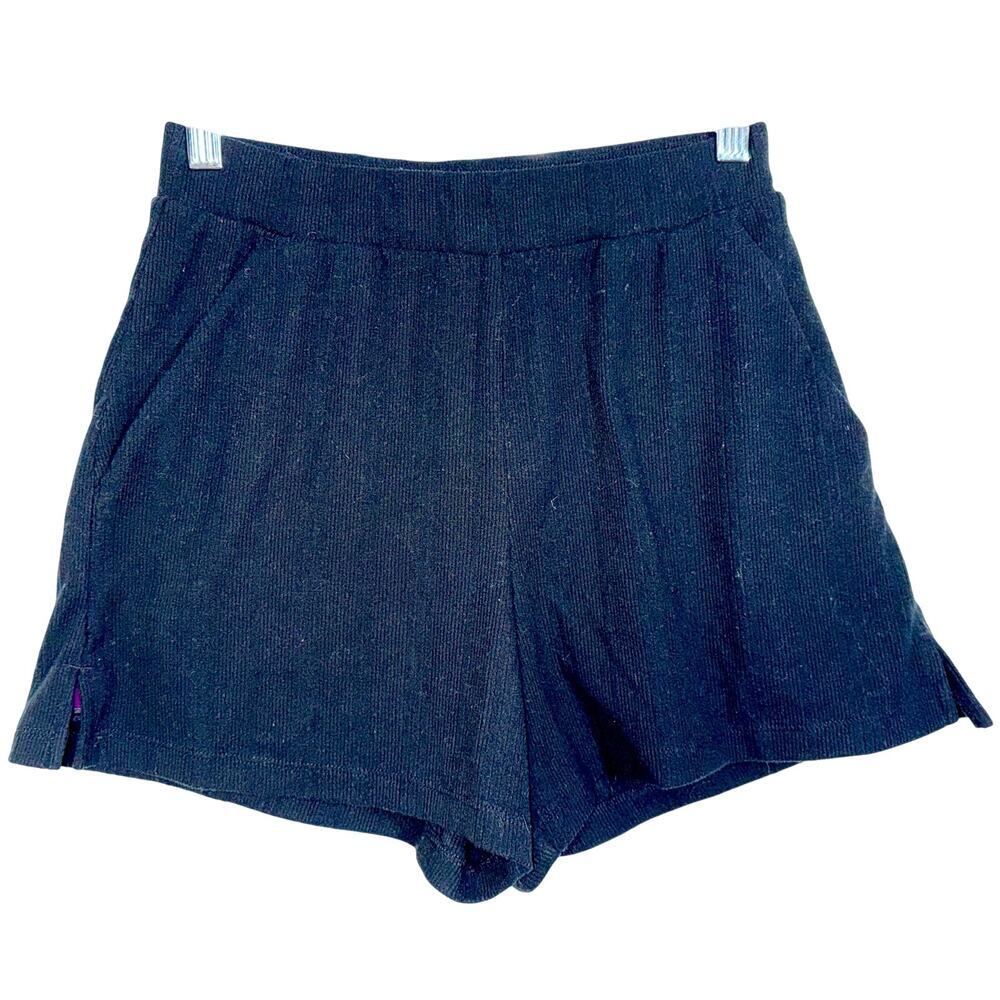 Abercrombie & Fitch Black Ribbed Knit Casual Lounge Pajama Sleep Shorts Women XS